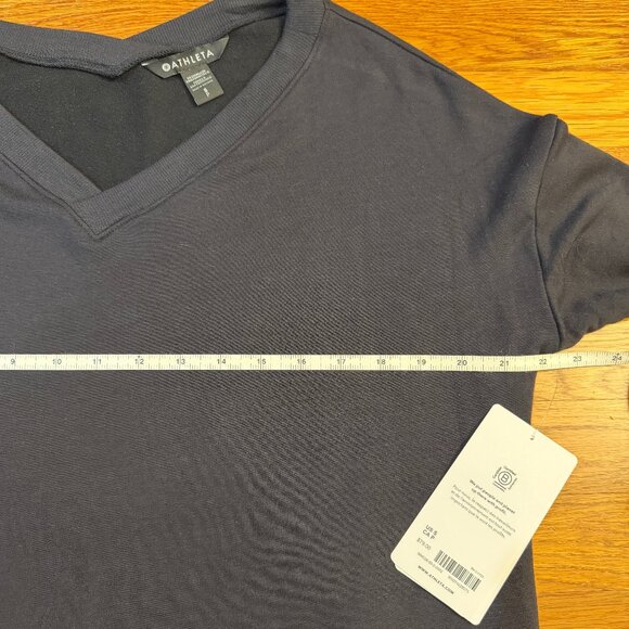 Athleta Coaster Luxe V-Neck Sweatshirt in Black - Size Small NWT - Picture 4 of 8